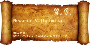 Moderer Vilhelmina névjegykártya